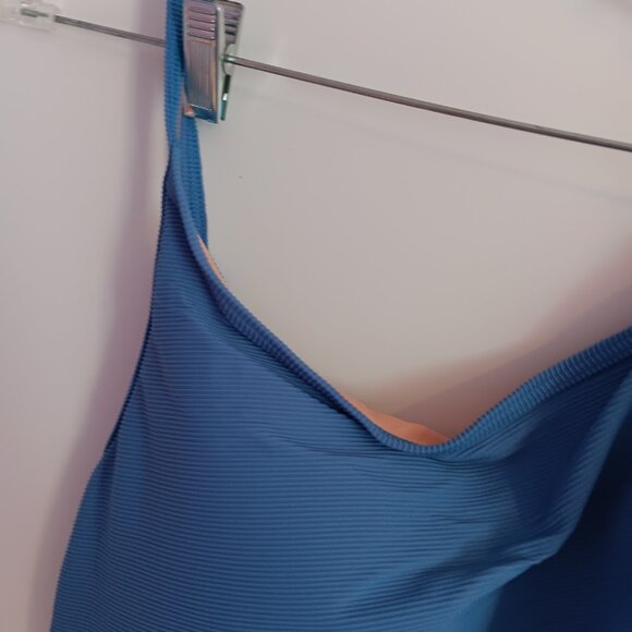 J Crew Women's Ribbed One Strap One Piece Blue Size 20 Swimsuit NWT - Picture 2 of 6